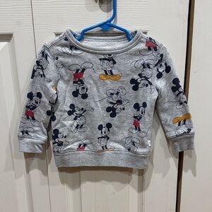 GAP Kids Mickey Mouse Sweatshirt - Gray, Red, Yellow 12-18m